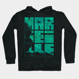 Marseille, France City Map Typography - Watercolor Hoodie